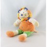 Doudou Lion Orange vert jaune bleu NICOTOY