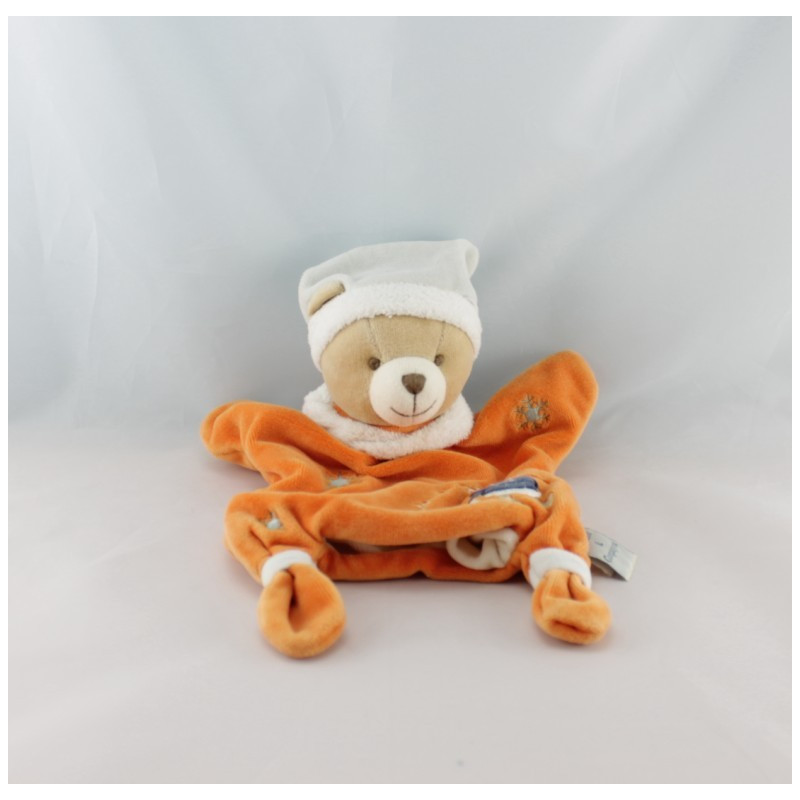 Doudou plat orange ours firmin DOUDOU ET COMPAGNIE 