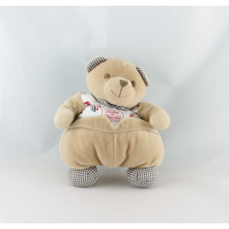 Doudou ours marron vichy confitures TARTINE ET CHOCOLAT