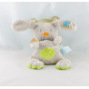 Doudou ours gris vert casquette anneau BABY NAT