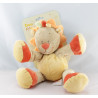 Doudou lion beige orange rouge DOUKIDOU