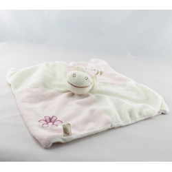 Doudou plat vache blanc rose Lola rosalie fleur NOUKIE'S