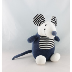 Doudou souris bleu marine rayures MAXITA