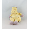 Doudou vache girafe jaune coeur violet INFLUX 22 cm