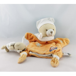 Doudou plat orange ours firmin DOUDOU ET COMPAGNIE 