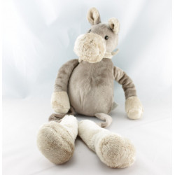 Doudou ours beige foulard rayé rose PLAYKIDS