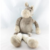 Doudou ours beige foulard rayé rose PLAYKIDS