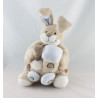 Doudou lapin beige bleu train Oscar NOUKIE'S