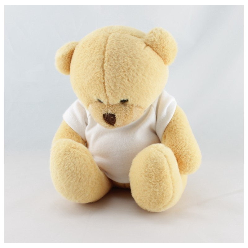 Doudou ours beige blanc rayé NOUNOURS