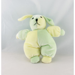 Doudou plat chien beige carreaux rouge CP INTERNATIONAL