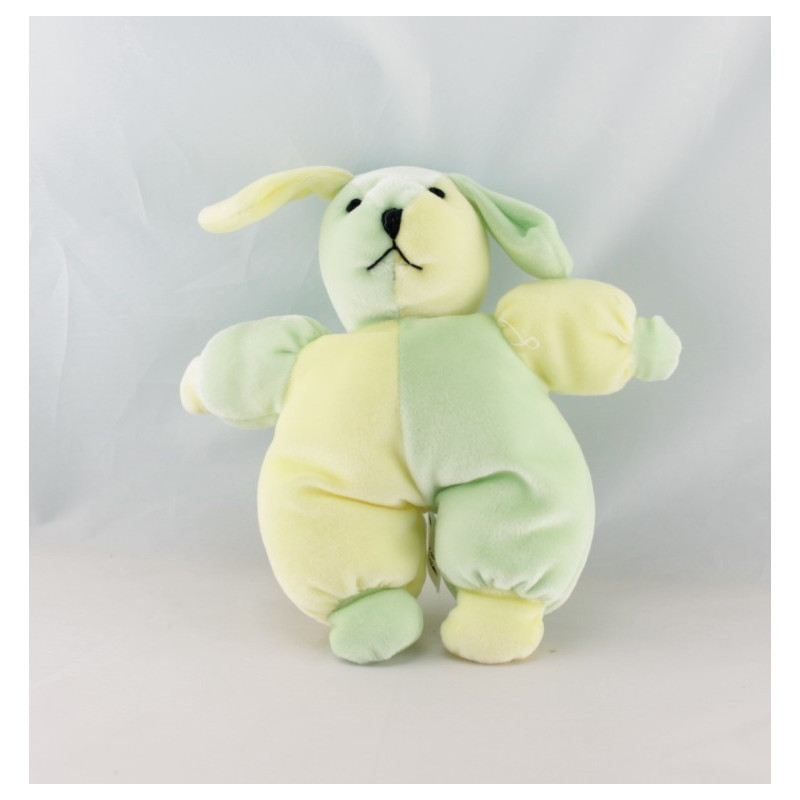 Doudou plat chien beige carreaux rouge CP INTERNATIONAL