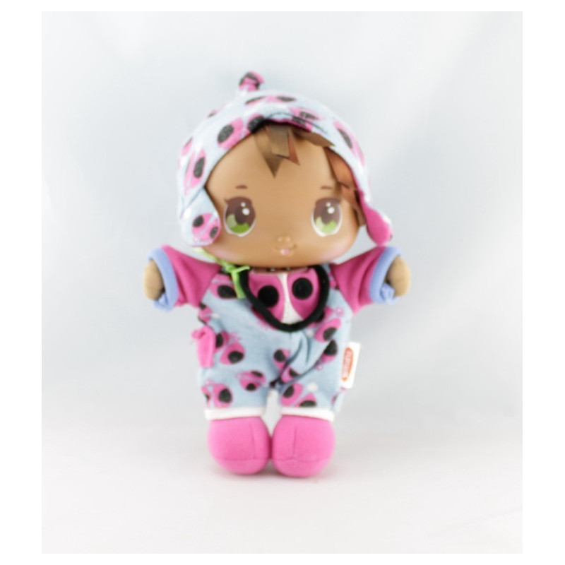 Doudou poupée rayure orange rouge fleur PLAYSKOOL