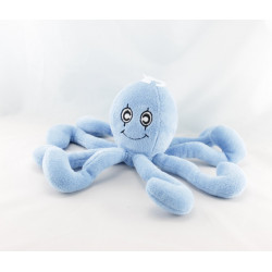 Doudou pieuvre bleu blanc vert TIAMO COLLECTION