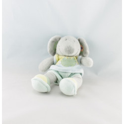 Doudou souris grise short bleu fleurs NICOTOY 