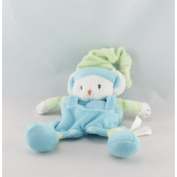 Doudou plat ours bleu jaune KIMBALOO