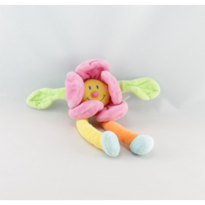 Doudou hochet fleur rose avec jambes JOLLYBABY