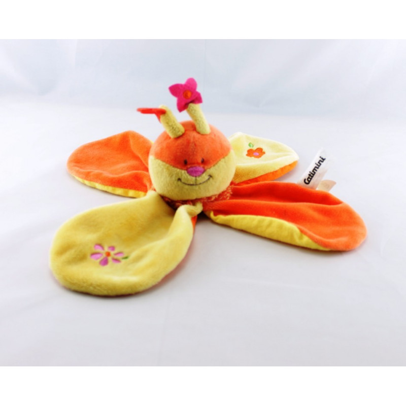 Doudou papillon abeille rose vert jaune CATIMINI
