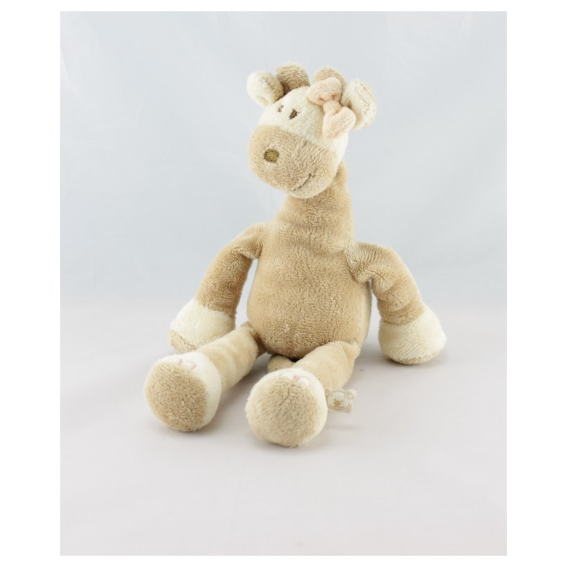 Doudou girafe jaune gris AMTOYS