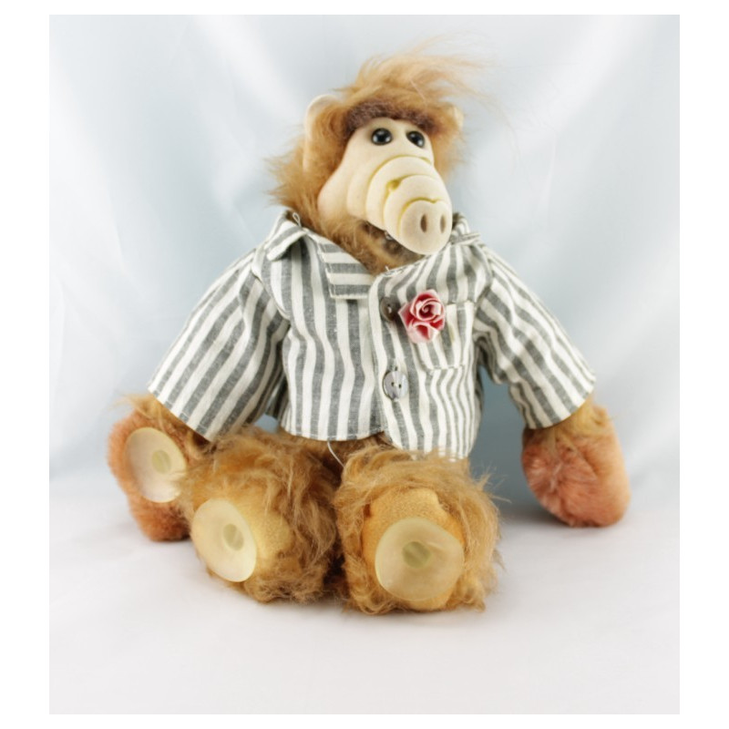 Ancienne Peluche Extra-terrestre ALF BULLY 1987 veste en jean