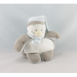 Doudou plat pingouin bleu blanc gris BENGY