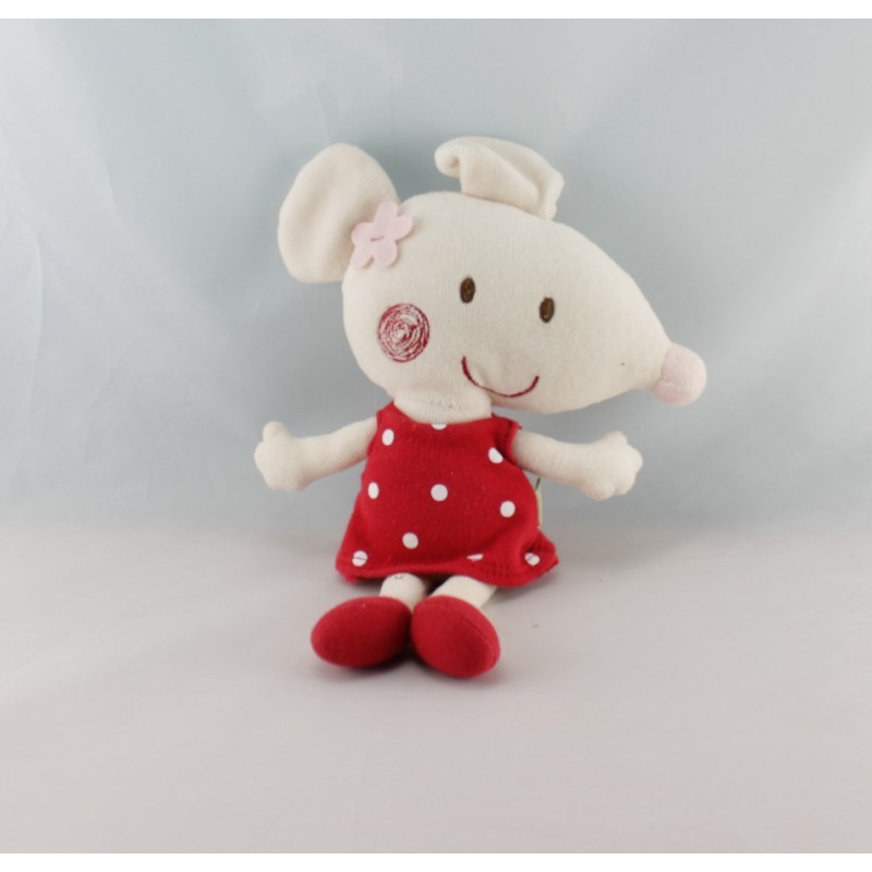 Doudou ours souris bleu beige DPAM