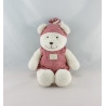 Doudou ours blanc combinaison rayé rouge KIABI