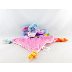 Doudou plat Bourriquet bleu mauve abeille rayé multicolore DISNEY BABY