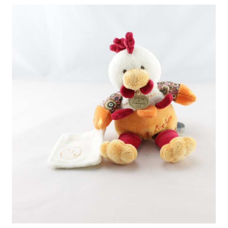 Doudou et compagnie coq poule Poupilou avec bébé 36 cm