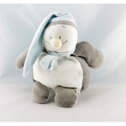 Doudou pingouin bleu blanc gris BENGY