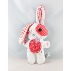 Doudou lapin blanc bleu TAPE A L'OEIL