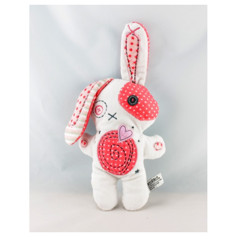 Doudou lapin blanc bleu TAPE A L'OEIL