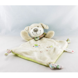 Doudou Plat chien beige marron Nicotoy