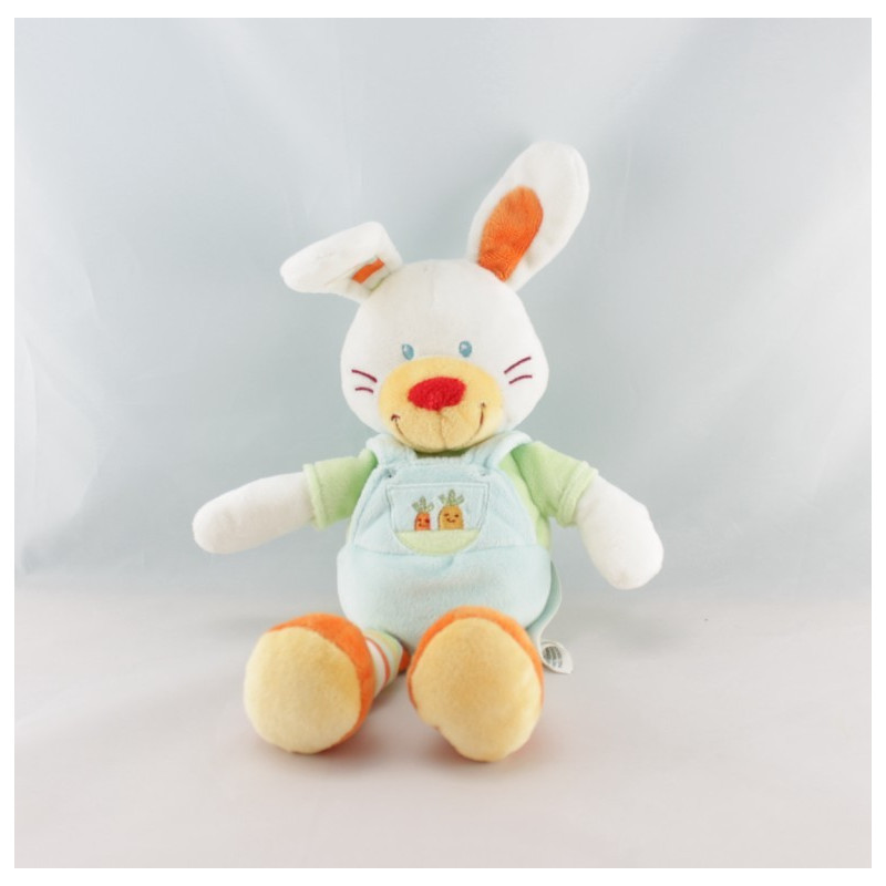Doudou lapin jaune orange carottes NICOTOY