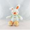 Doudou lapin jaune orange carottes NICOTOY