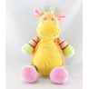 Doudou plat girafe orange jaune rayures NICOTOY