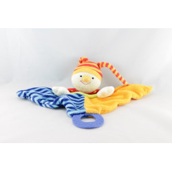 Doudou plat clown rouge orange bleu vert  BABY CLUB