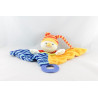 Doudou plat clown rouge orange bleu vert  BABY CLUB