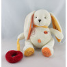 Doudou lapin blanc jaune coccinelle BABY NAT