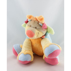 Doudou musical lion patchwork palmier brodé NATTOU