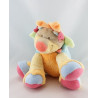 Doudou musical lion patchwork palmier brodé NATTOU