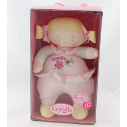 Doudou poupée rose fleur nattes COROLLE