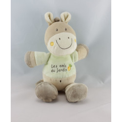 Doudou cheval rose les amis du jardin BEBEREVE