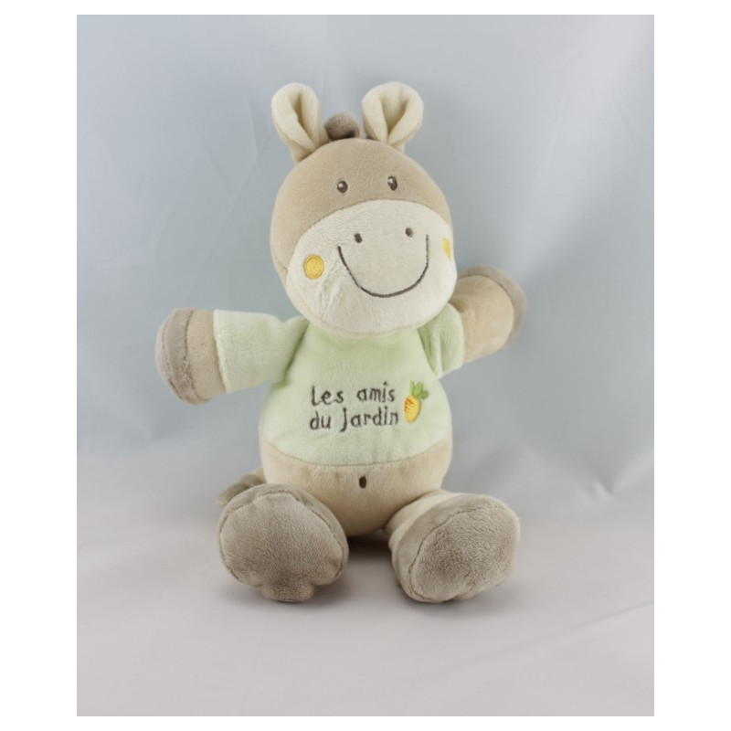 Doudou cheval rose les amis du jardin BEBEREVE