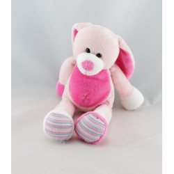 Doudou lapin rose foulard rayé BABY NAT