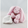 Doudou et compagnie lapin blanc rose avec mouchoir 