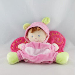 Doudou fillette déguisé en papillon rose NICOTOY