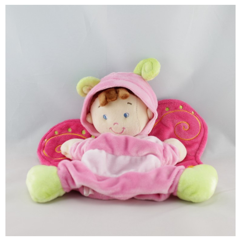 Doudou fillette déguisé en papillon rose NICOTOY