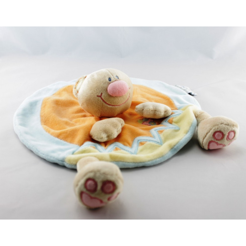 Doudou semi plat ours orange brouette NATTOU