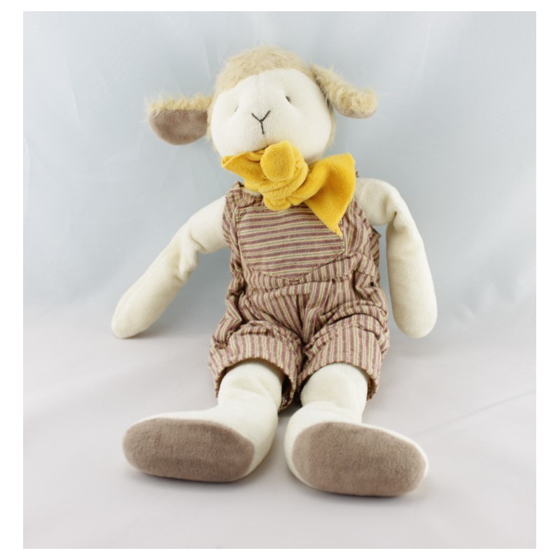 Doudou mouton salopette rayé MOULIN ROTY - Main Image