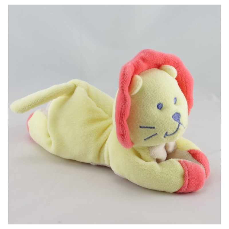 Doudou hochet lion jaune couché BEBE CONFORT